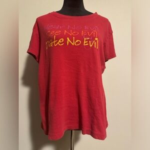 EUC Appropriate Behavior Hear, See and Date No Evil Graphic Tee size large